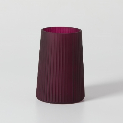 Deep Purple Ribbed Vase